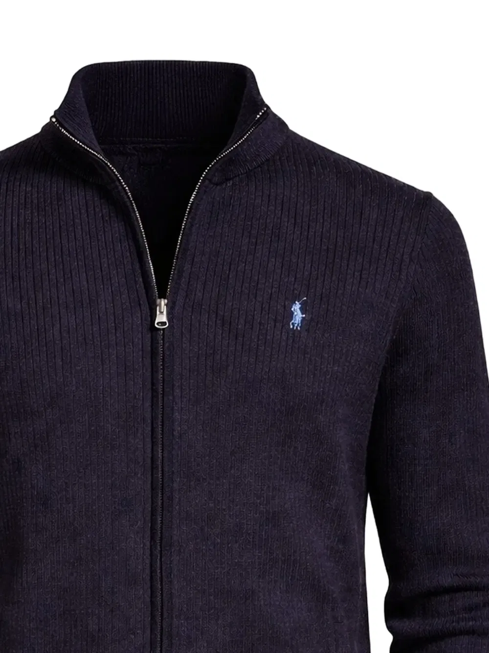 Кардиган в рубчик на молнии Polo Ralph Lauren, синий — фото 2
