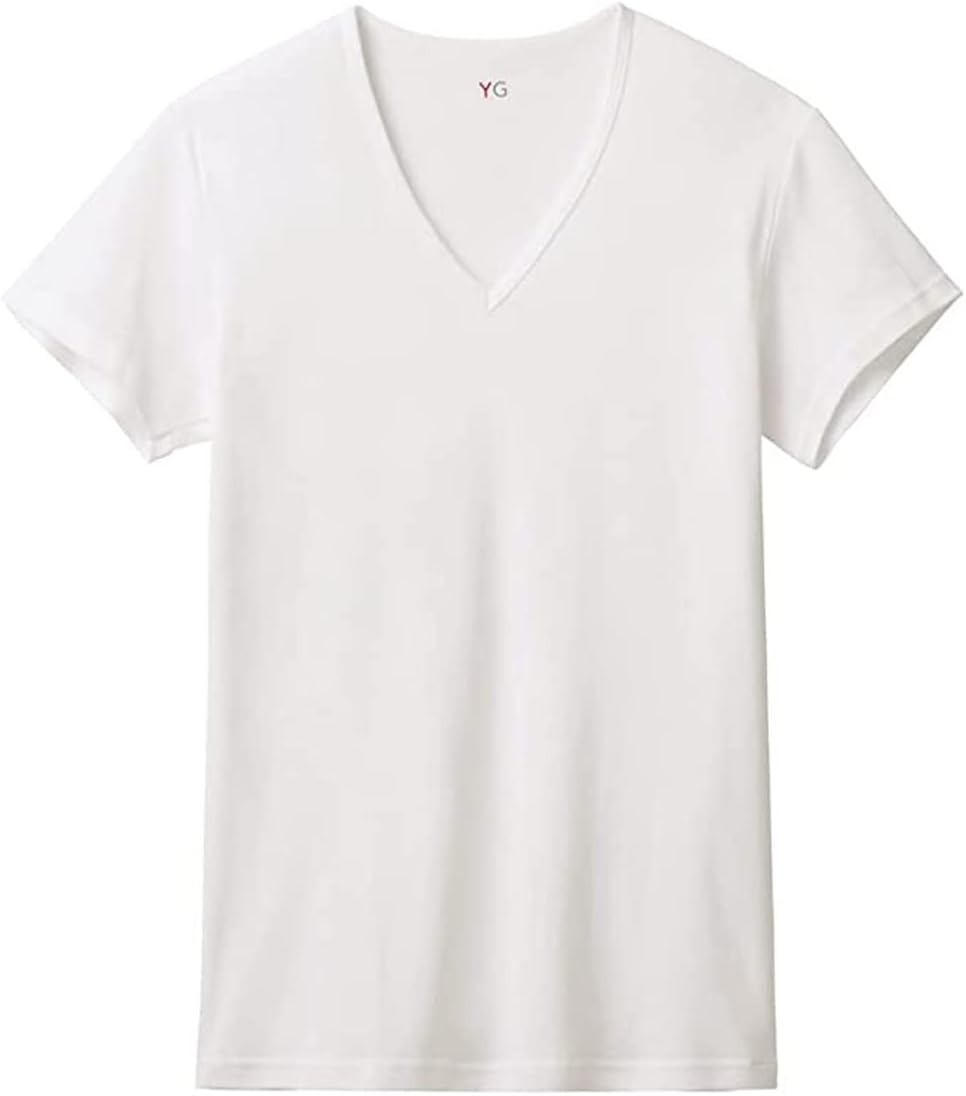 

Мужская футболка Gunze YG YN0015 с V-образным вырезом, 100% хлопок, белый