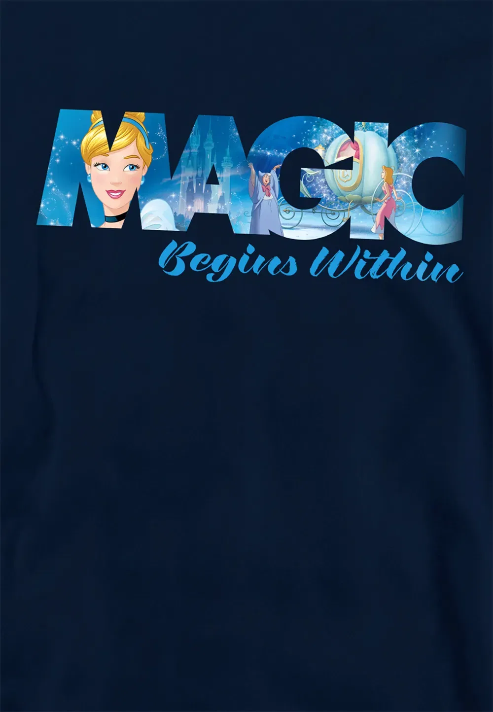 Детская худи Cinderella Magic Begins Within Disney, темно-синий — фото 2