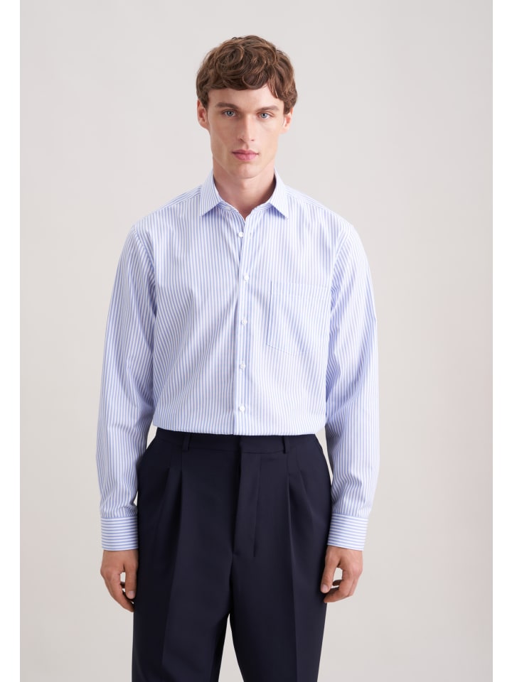 

Seidensticker Деловая рубашка, стандартный размер, средне-синего цвета