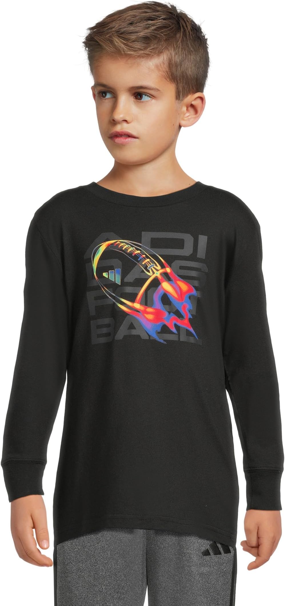 

Футболка adidas Kids Long Sleeve Sport Graphic Tee, цвет Black/Multi