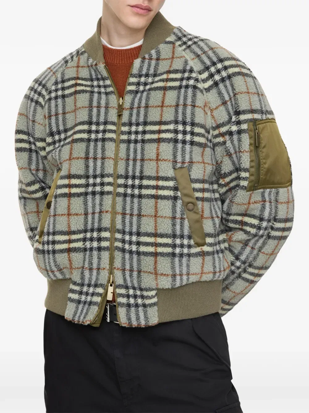 Куртка-бомбер Burberry двусторонняя нейлоновая, серый — фото 2