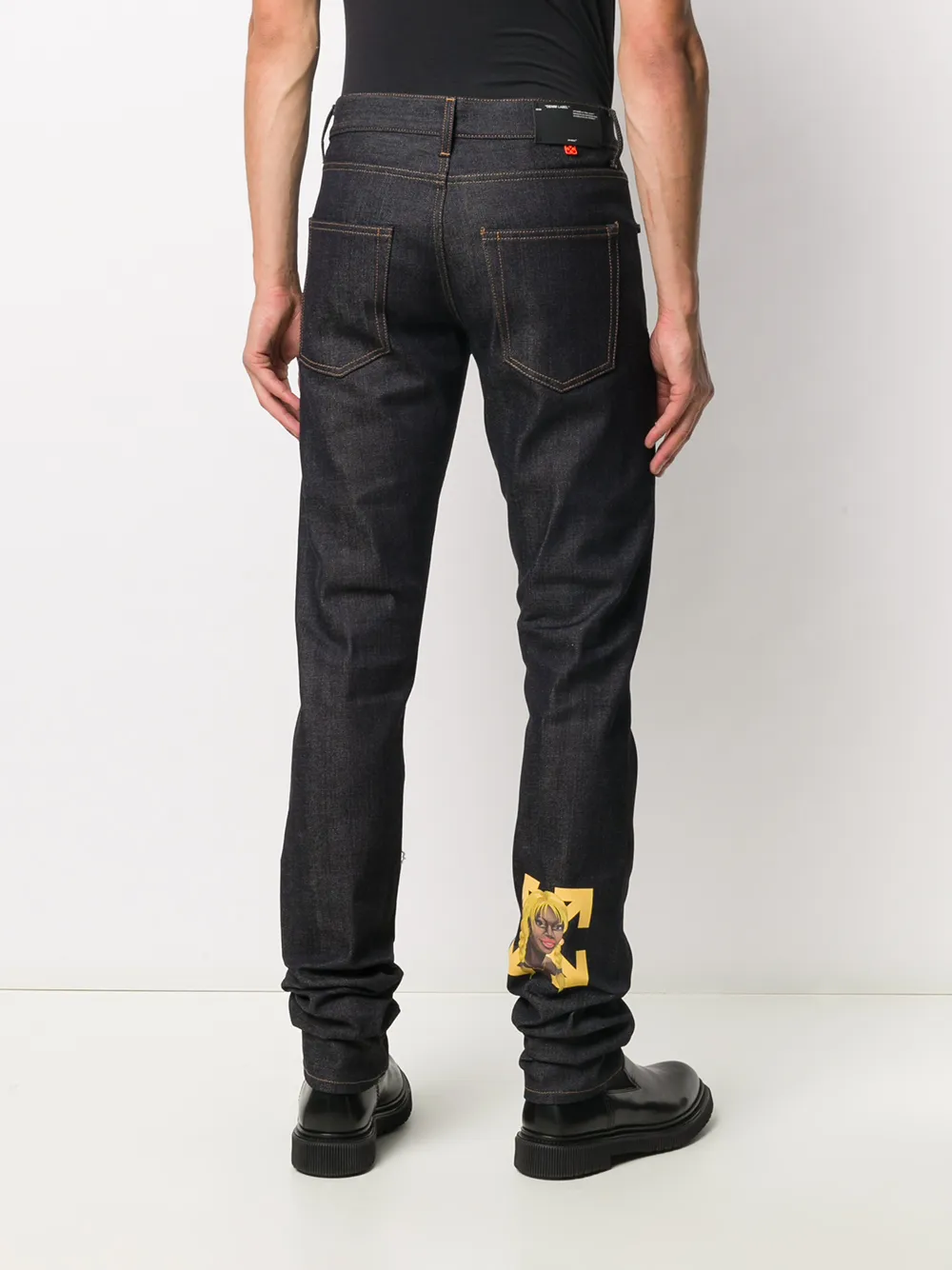 Джинсы Bebey Selvedge из коллаборации с Theophilus London OFF-WHITE, синий — фото 4