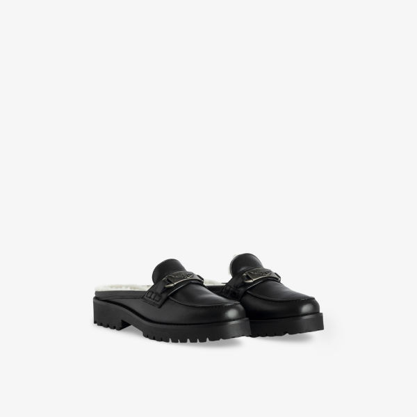 Лоферы кожаные Zadig&Voltaire Joe на овчинной подкладке, черный — фото 2