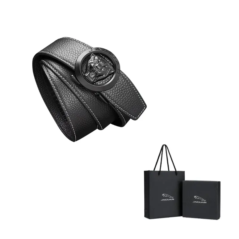 

JAGUAR Мужской ремень из натуральной кожи крупного рогатого скота, Black