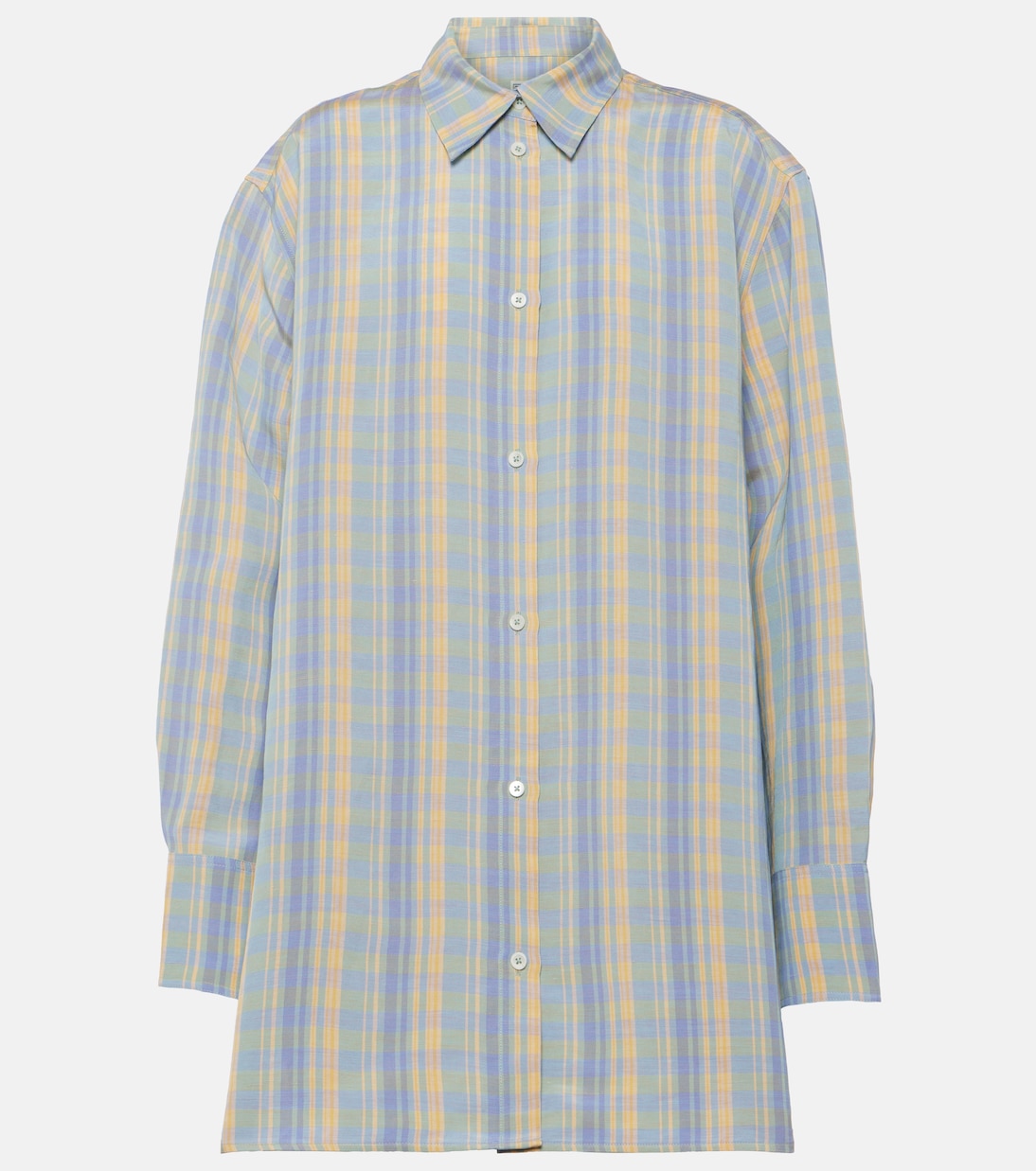 

Рубашка свободного кроя из льняной смеси в клетку Toteme, Madras Check