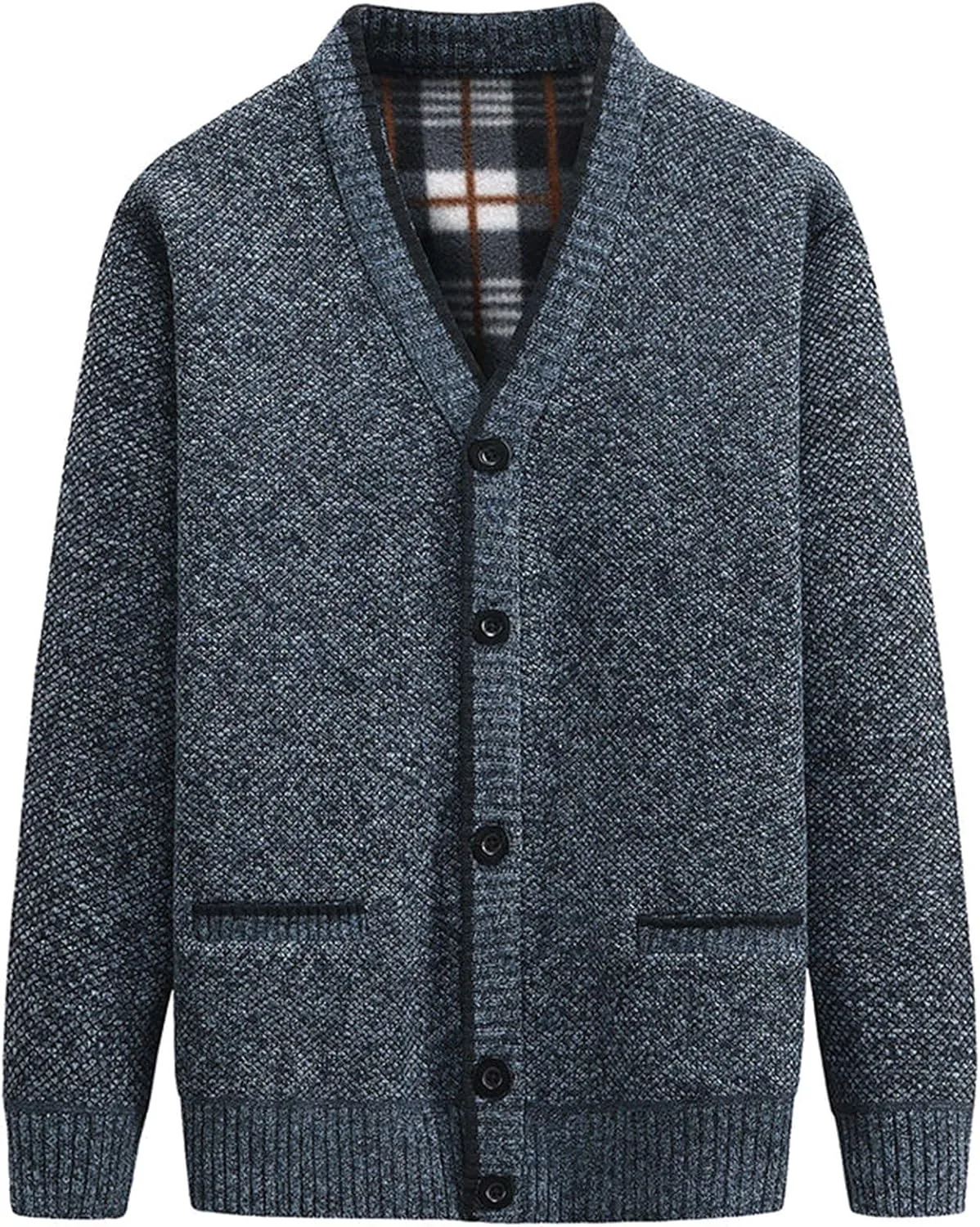 

Кардиган Ymosrh для мужчин, вязаный, с V-образным вырезом, длинный рукав