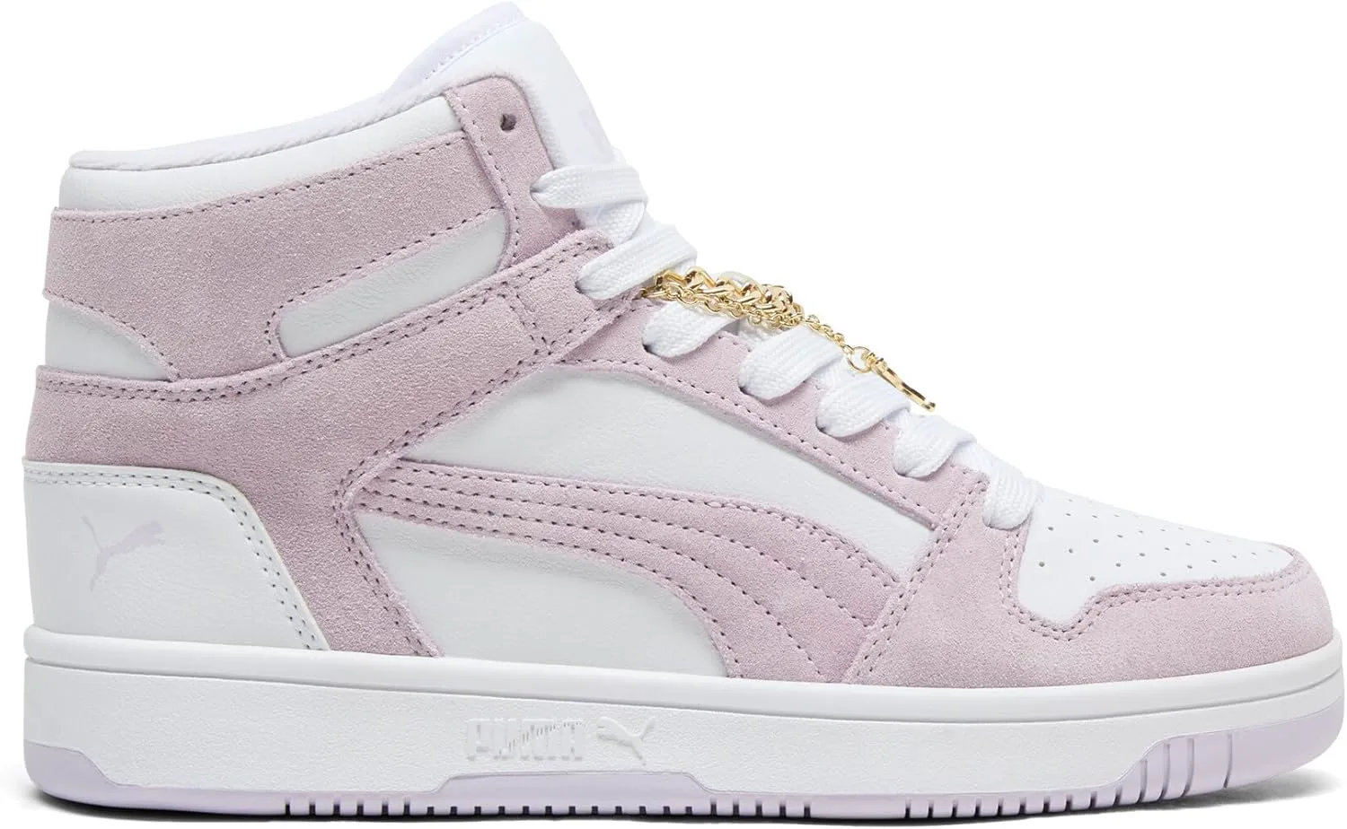 Женские кроссовки Puma Rebound Layup Luster Mid, белый/сиреневый — фото 2