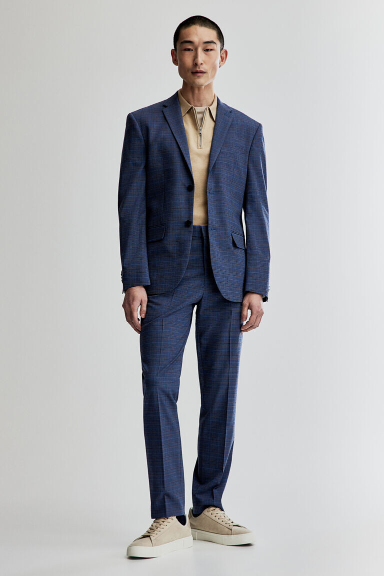 

Брюки slim fit suit H&M, синий