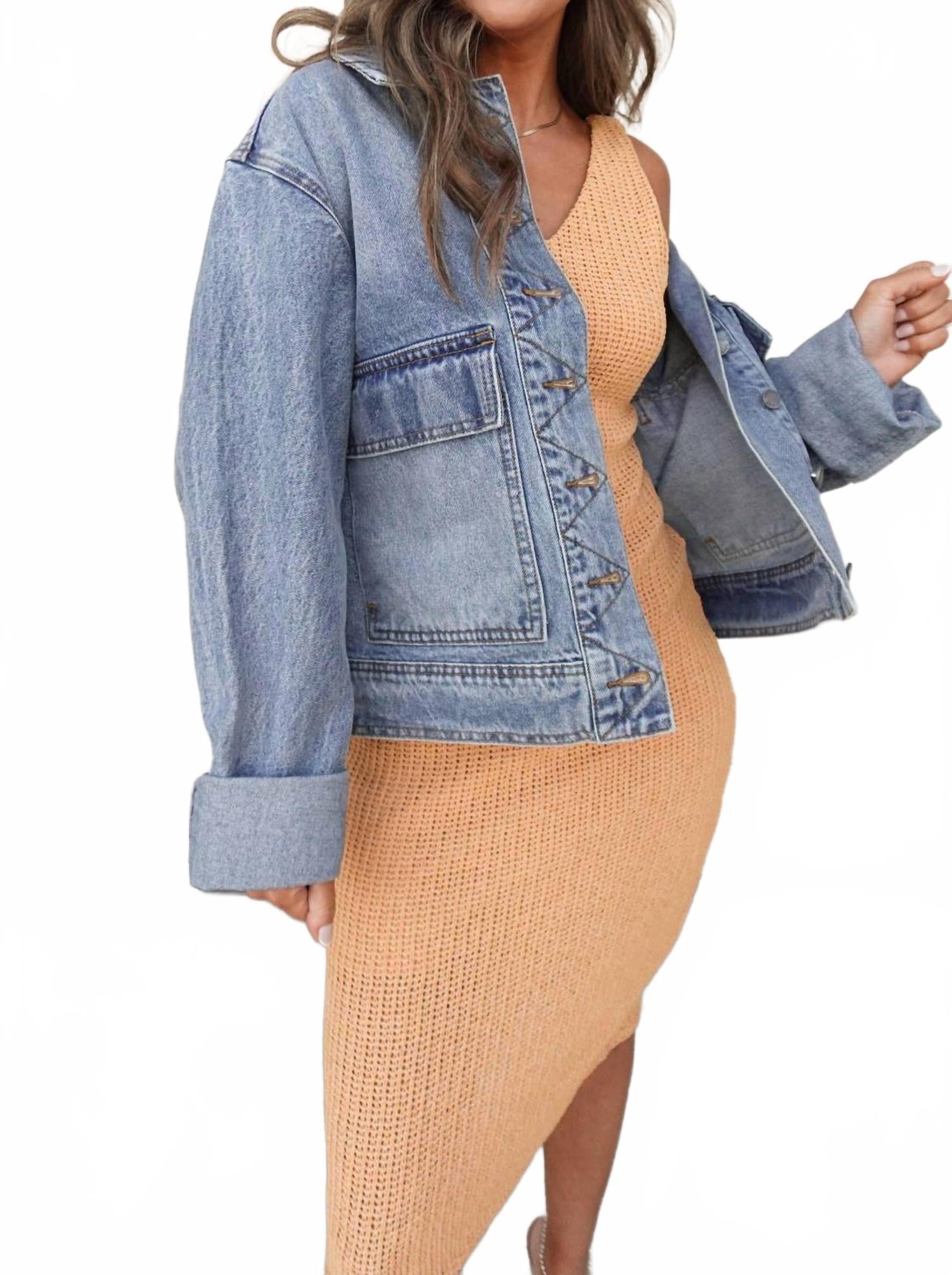 

Джимовая утилитарная куртка в среднем оттенке Veveret, Medium Wash