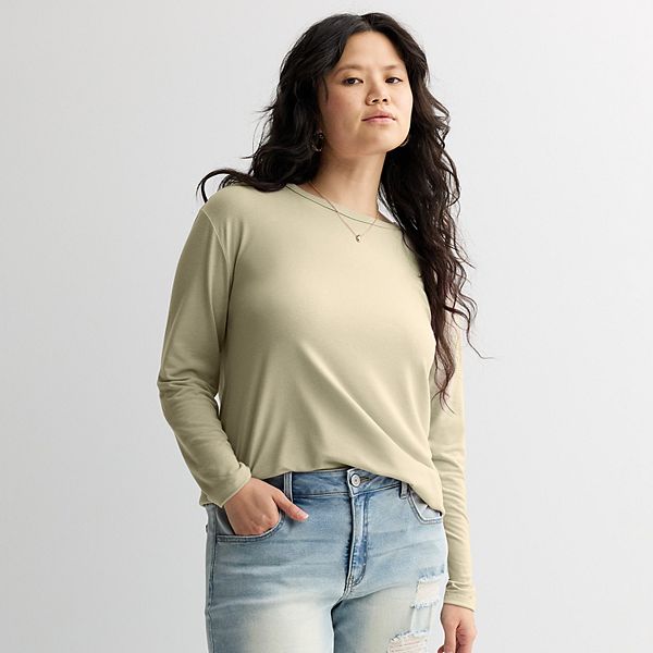 

Футболка с длинным рукавом Juniors' plus size core с тканью trs So, Sand Retreat