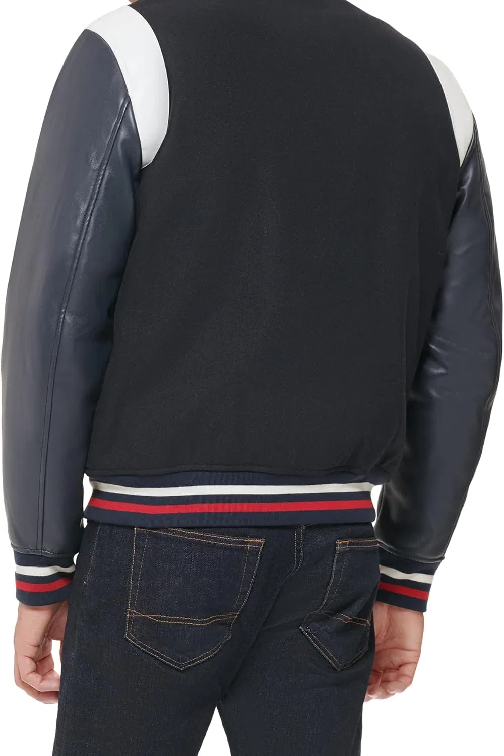 Мужская куртка-бомбер Tommy Hilfiger из комбинированной ткани в стиле Varsity — фото 4