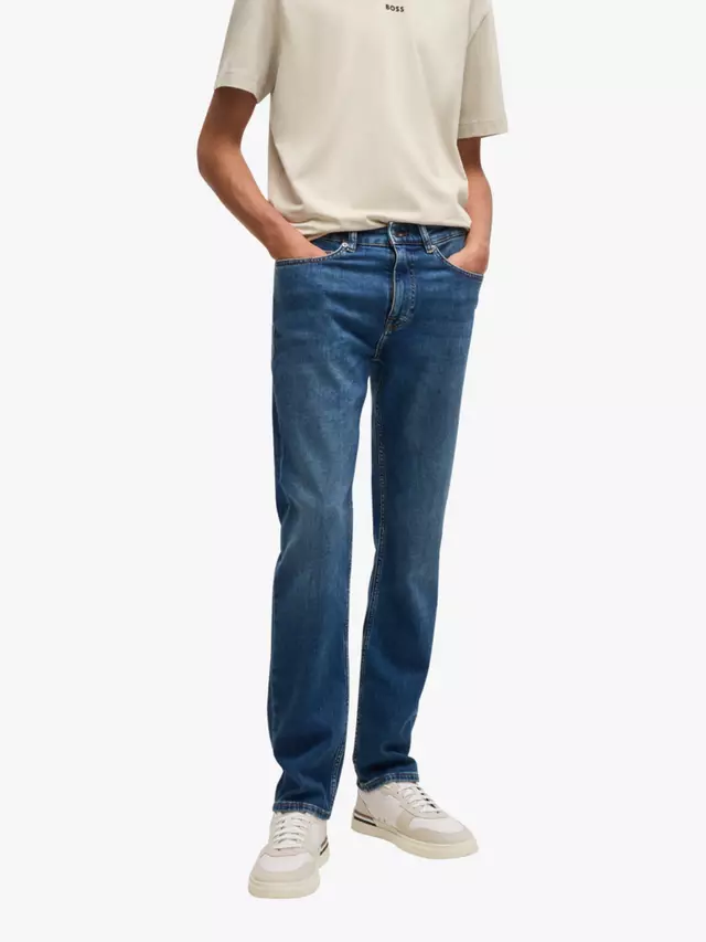 

Джинсы HUGO BOSS BOSS Slim-Fit Mid-Rise Denim, темно-синий