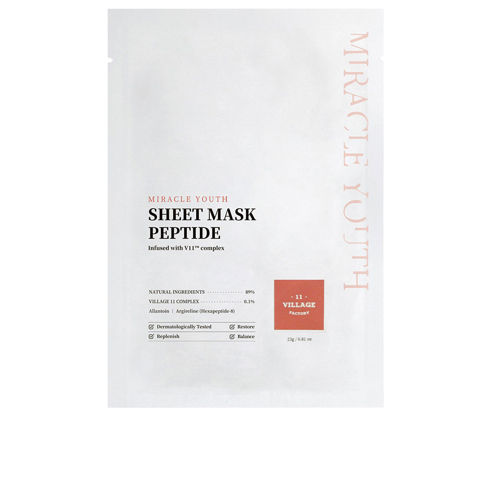 

Маска для лица Miracle youth sheet mask peptide Village 11, 23г
