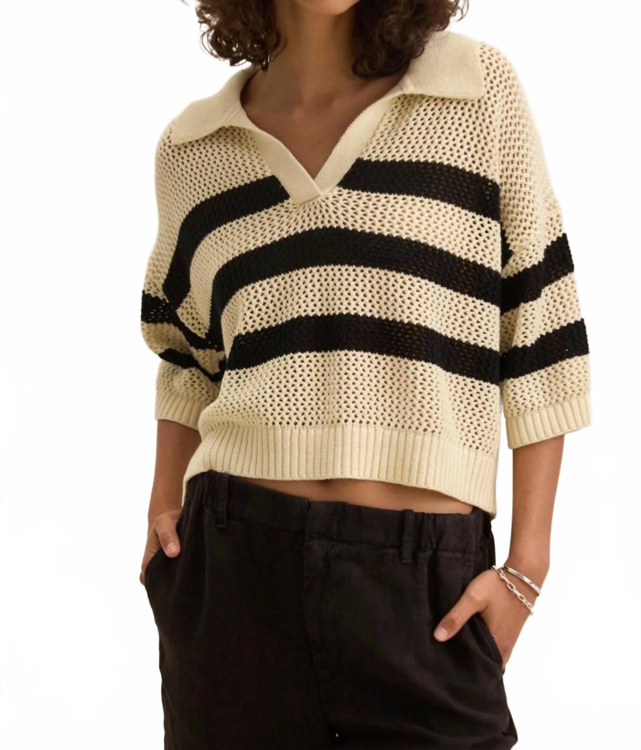 

Йоркский свитер кремового/черного цвета Velvet By Graham & Spencer, кремовый/черный