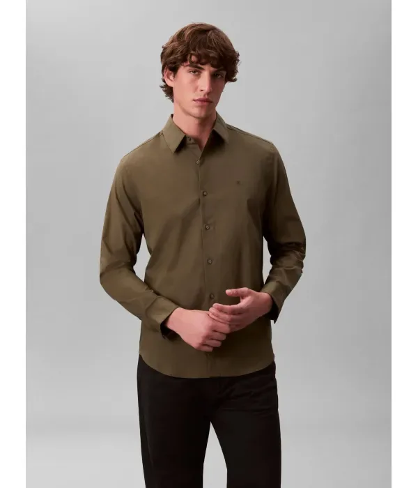 Рубашка classic fit Calvin Klein, оливково-зеленый
