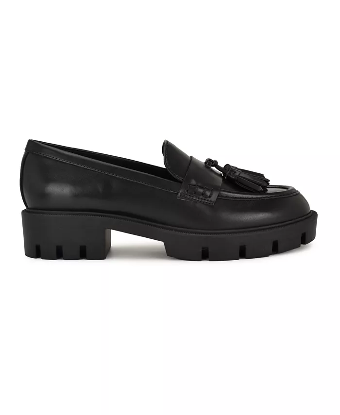 Женские лоферы Marela с кисточками и массивной подошвой Nine West, черный — фото 2
