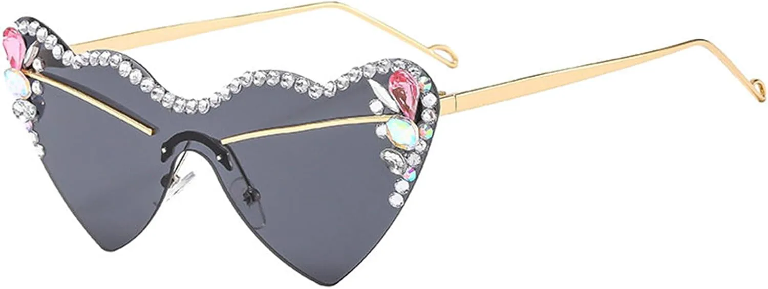 

Солнцезащитные очки Willochra в винтажном стиле в форме сердца со стразами конфетных цветов, женские, блестящие, бриллиантовые, для вечеринок, хрустальные, Black