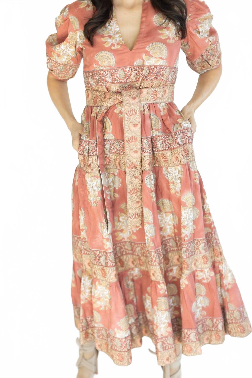 

Платье миди Oakleigh в терракотовом оттенке VICTORIA DUNN, красный