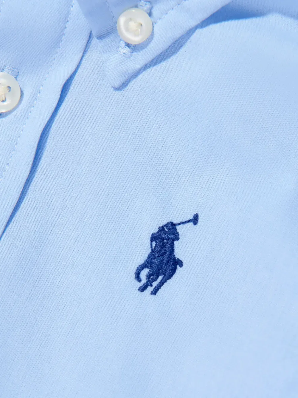 Рубашка с вышитым логотипом Polo Ralph Lauren Kids, синий — фото 4