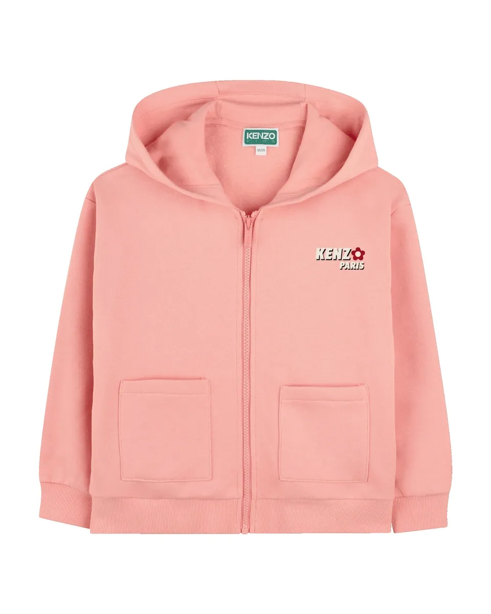

Детская толстовка из хлопка цвета лосося Kenzo Kids