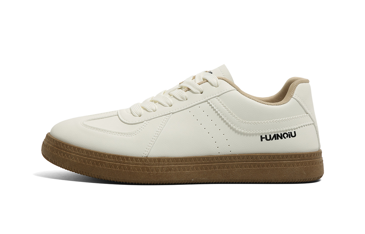 

Износостойкие противоскользящие скейтерские кросовки мужские белые HUANQIU