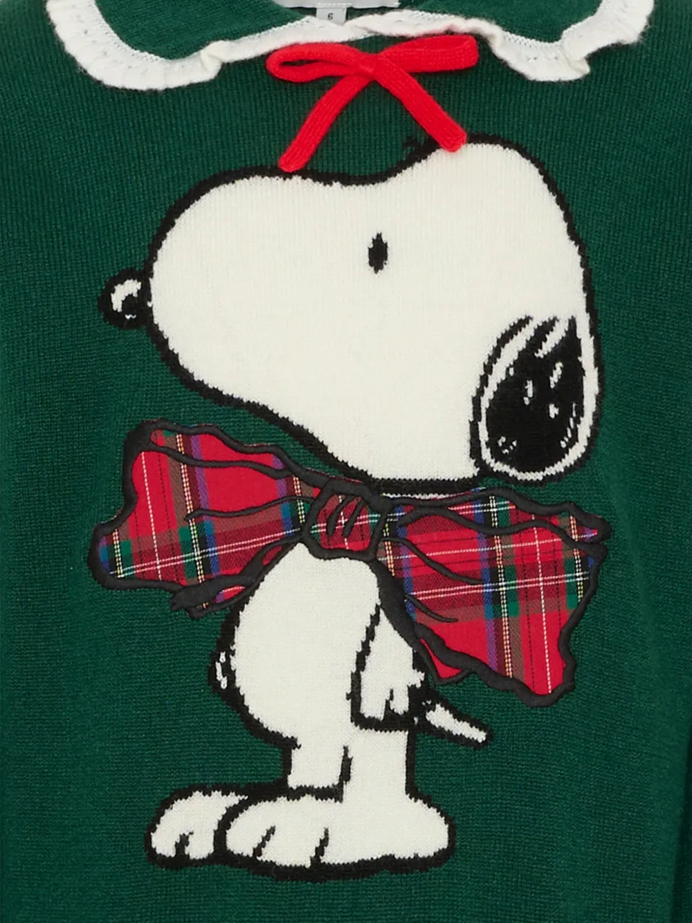 Свитер с нашивкой Снупи X Peanuts Mc2 Saint Barth Kids, зеленый — фото 4