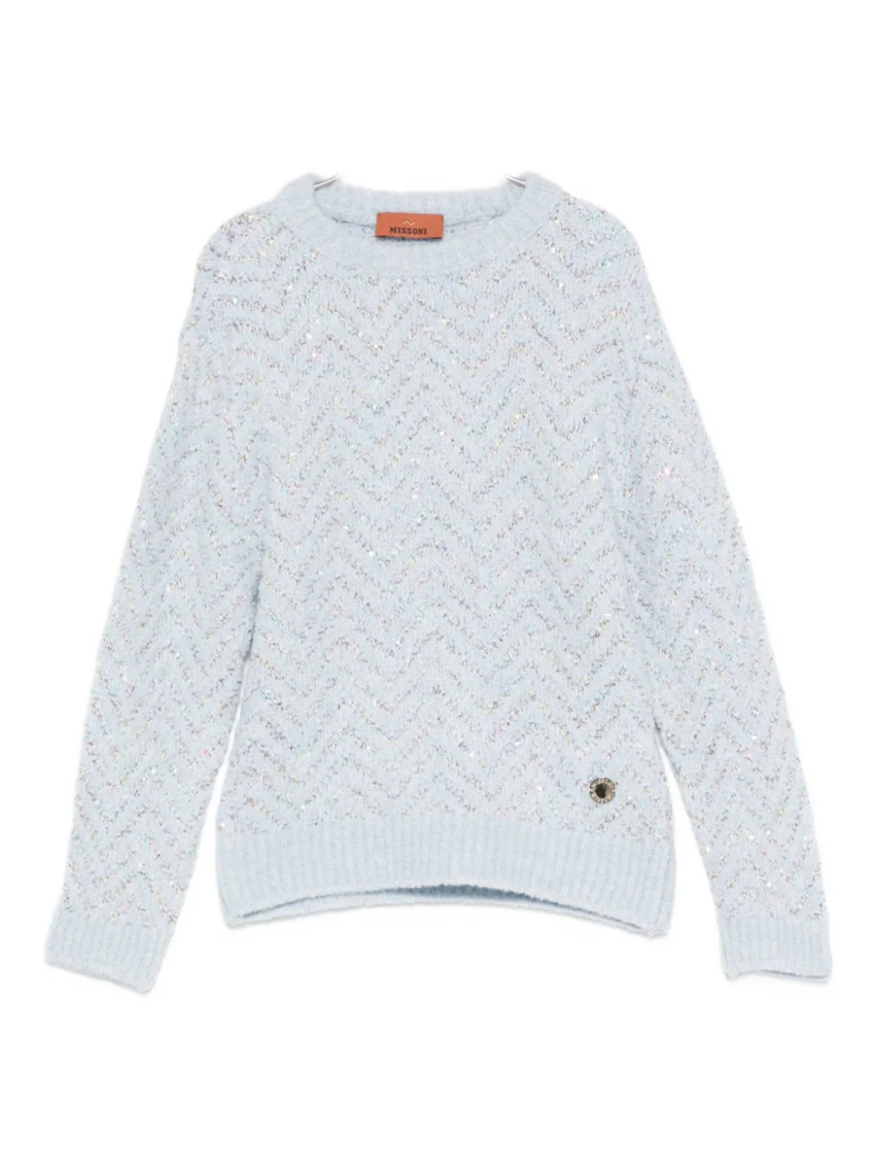 

Свитер Missoni Kids с пайетками и шевронным узором, синий
