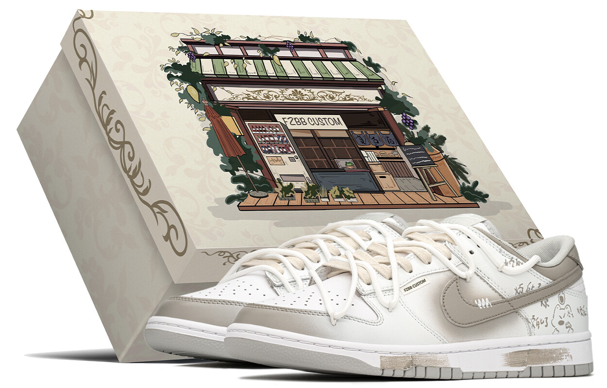 

Кроссовки Nike Dunk Skateboarding Shoes Men Low-top White/Beige, белый