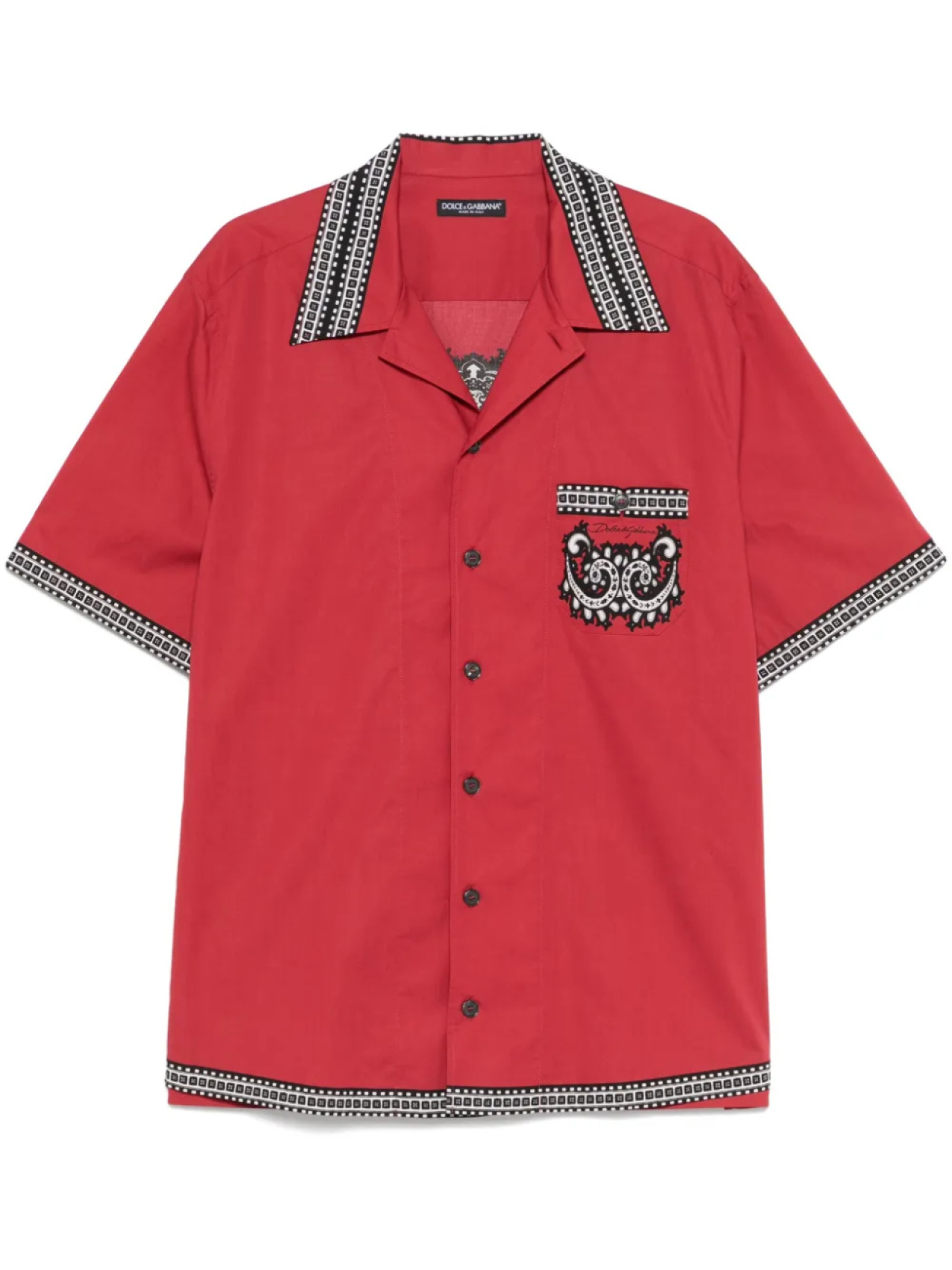 

Dolce & Gabbana поплиновая рубашка с принтом, красный