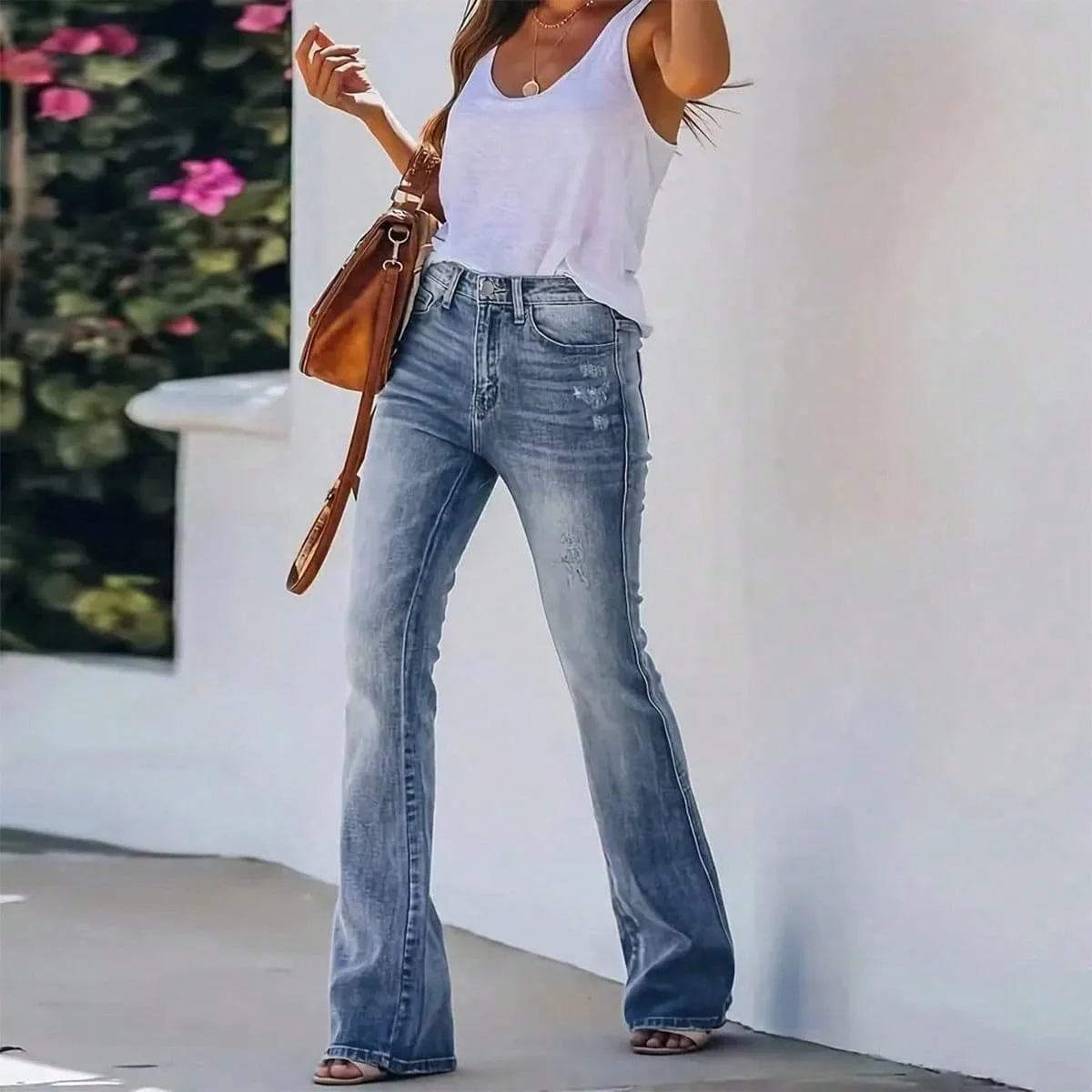 Джинсы Boot Cut для женщин High Waisted Stretchy Straight Leg — фото 3