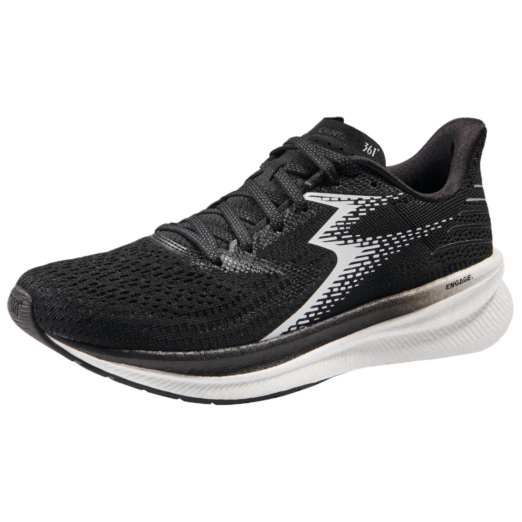 

361° Кроссовки Casual Running низкие Unisex Black с амортизацией, устойчивые к истиранию и дышащие