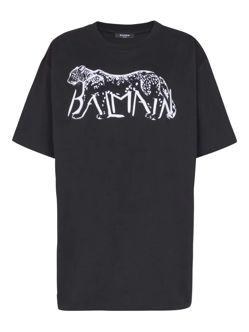 

Футболка с леопардовым принтом BALMAIN, черный