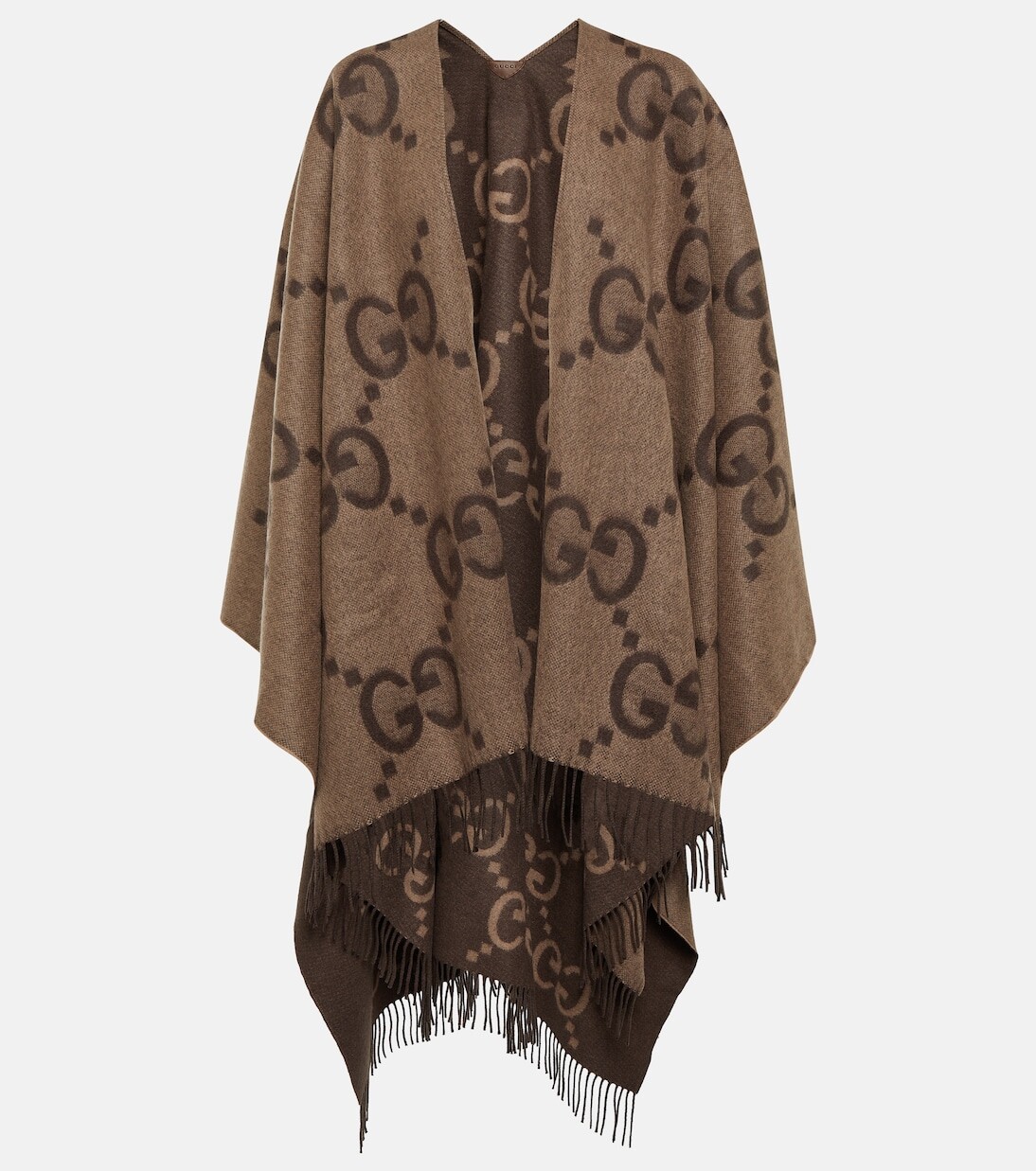 

Двусторонняя кашемировая накидка jumbo gg Gucci, бежевый
