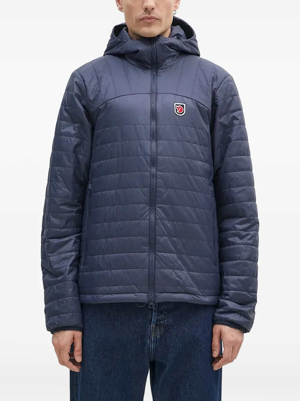 

Стеганая куртка с капюшоном Fjällräven, синий