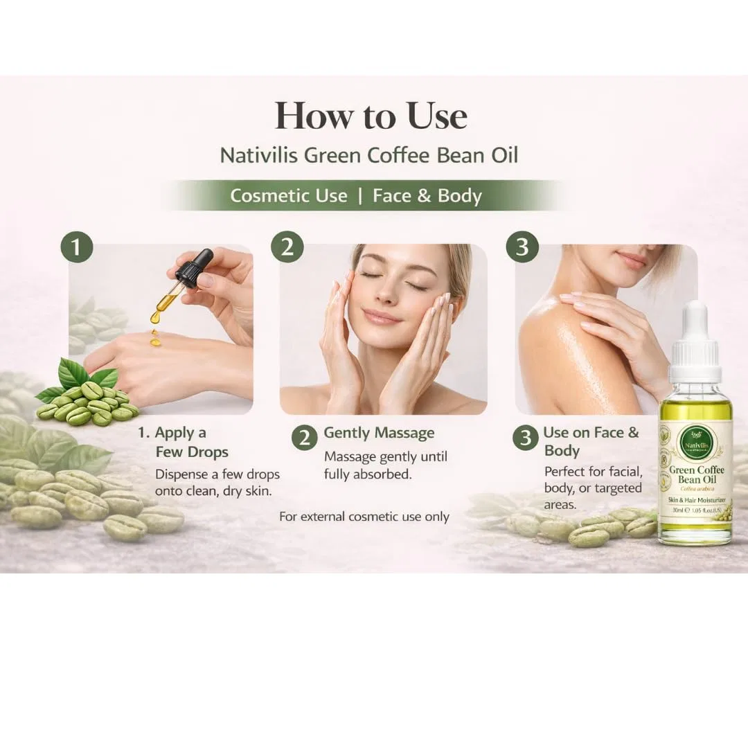 Масло зеленого кофе Nativilis для лица и тела, 30 мл Nativilis Natural Essential Oils — фото 4