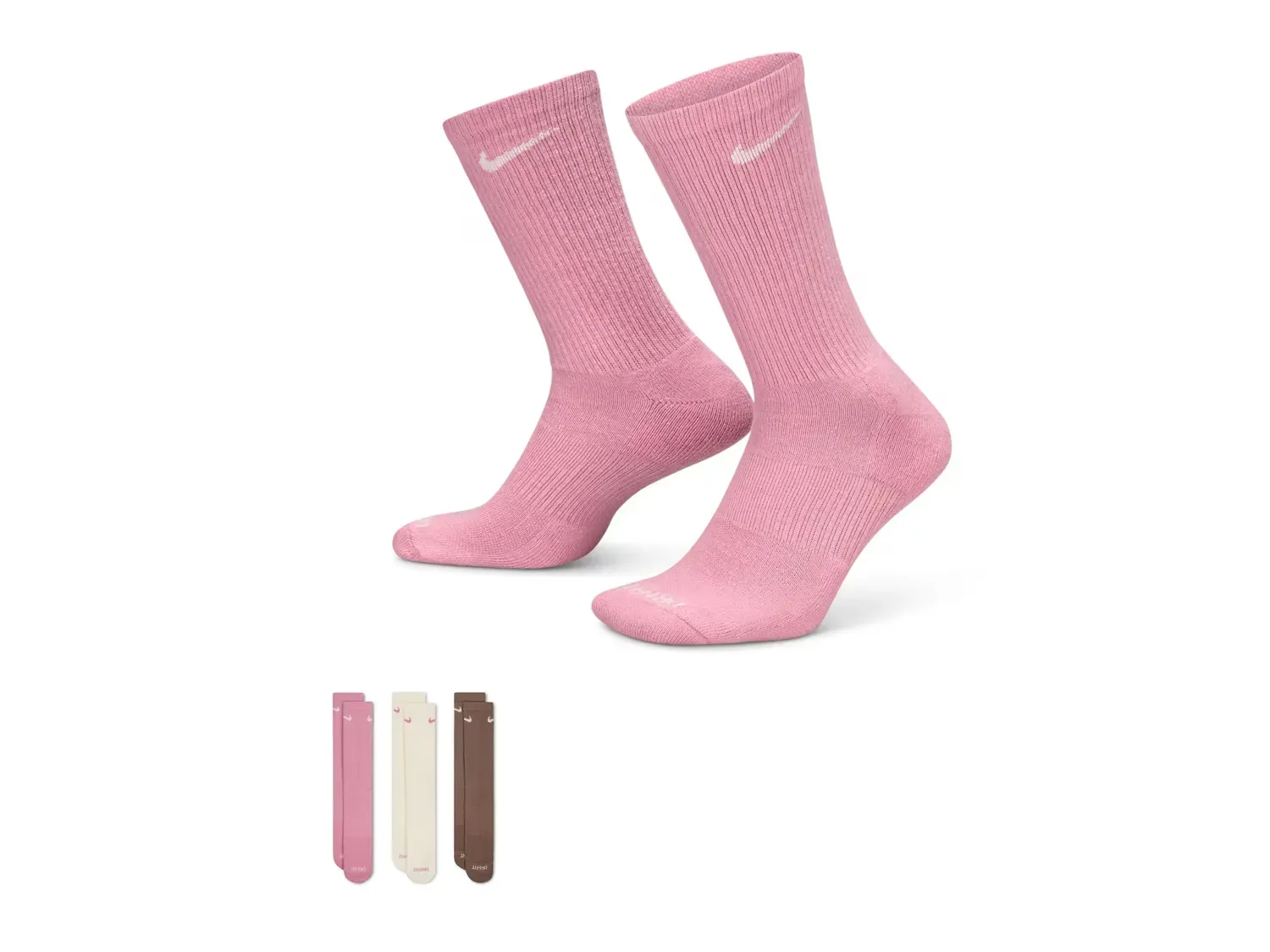 

Повседневные усиленные носки - набор из 3 пар Nike, Pink/Cream/Taupe