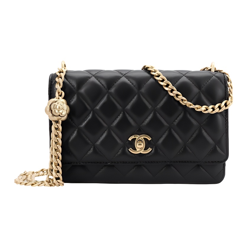 

CHANEL Классический клатч на цепочке из ягненка мини черный женский
