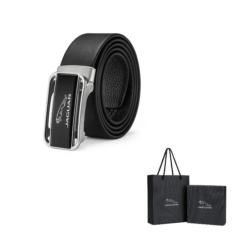 

JAGUAR Мужской кожаный ремень из коровьей кожи черный шириной 3.4 см, Black