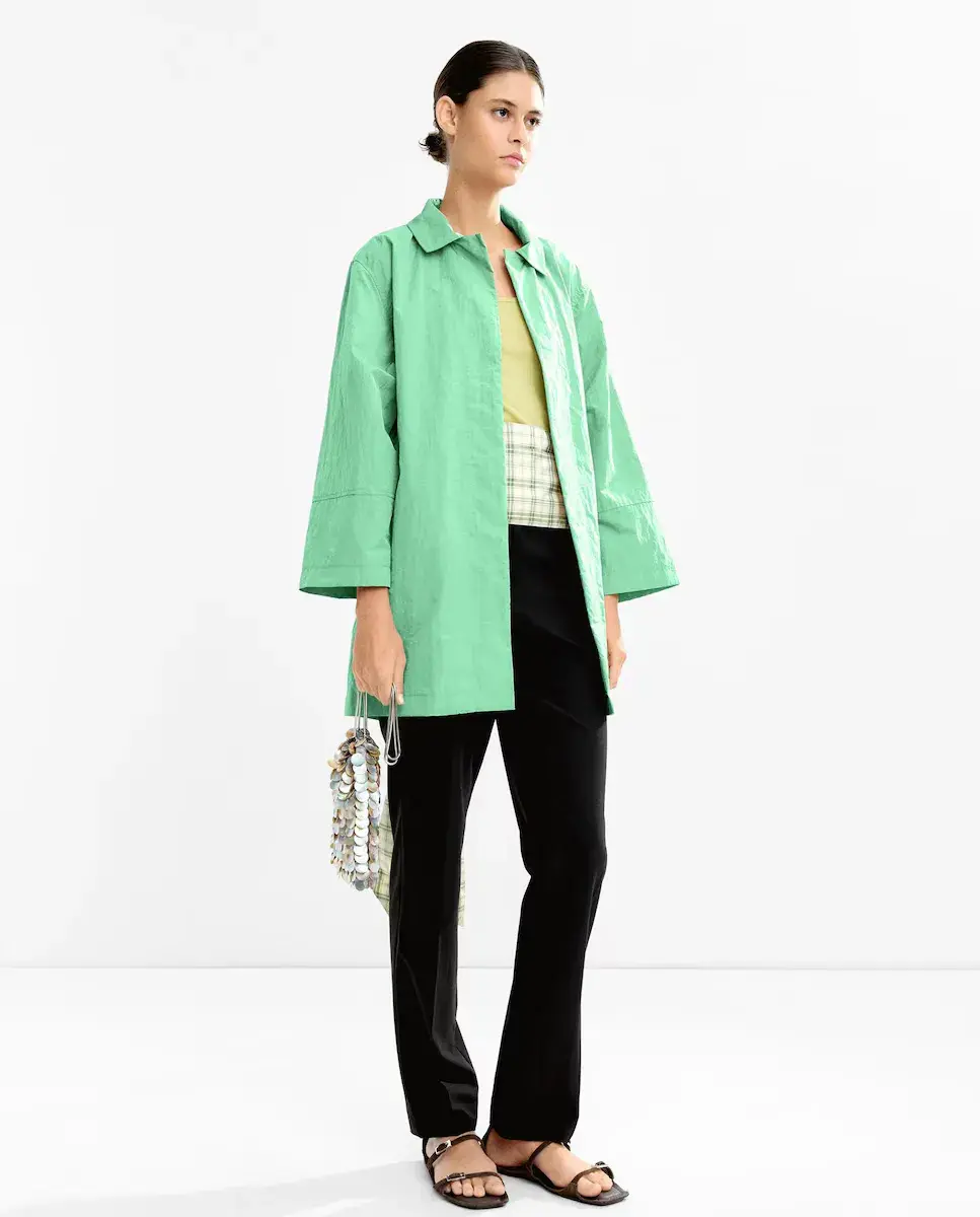 

Женская длинная парка с карманами Parfois, цвет Verde Agua