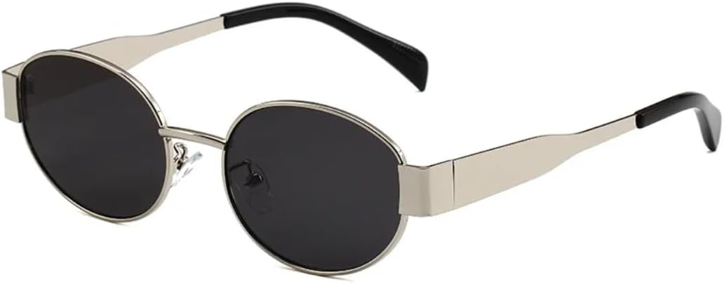 

Металлические модные панк-солнцезащитные очки для женщин, круглые, классические, винтажные, с защитой от УФ-излучения UV400, для вечеринок, пляжа и отдыха на открытом воздухе, мужские VFDHN, Silver Black