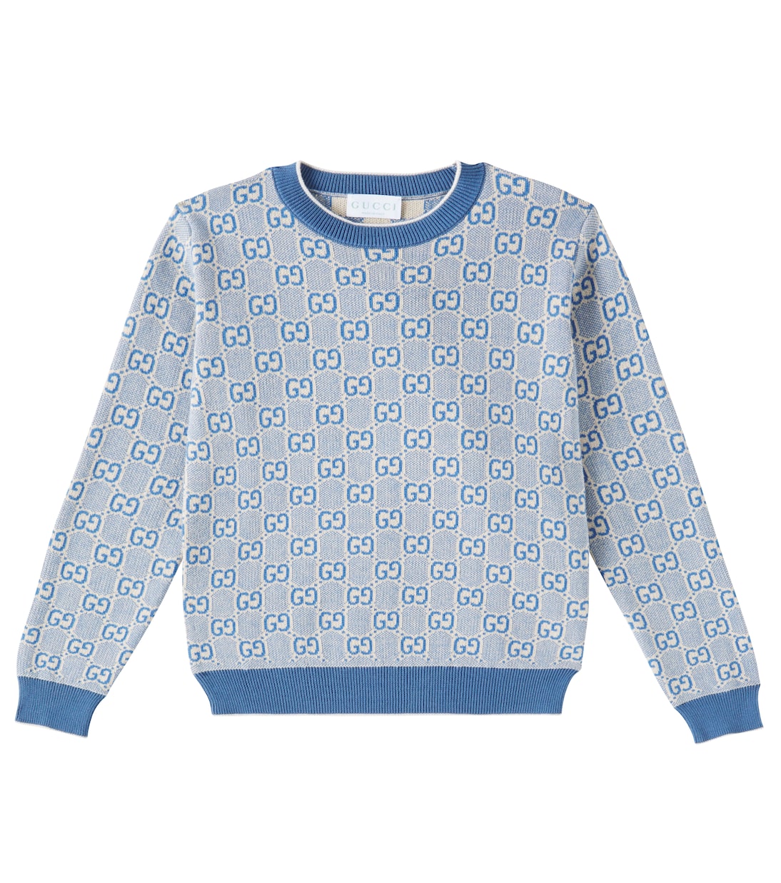 

GG хлопковый жаккардовый свитер Gucci Kids, Aviator/Beige