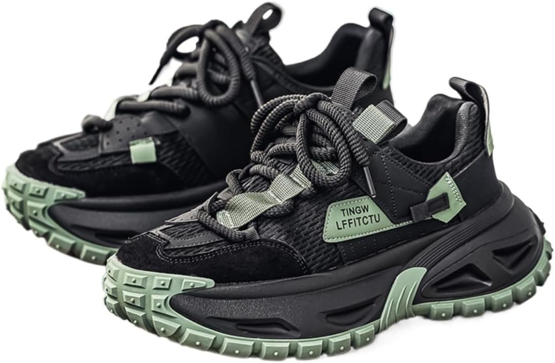 

Легкие сетчатые кроссовки Y2K с прочной резиновой подошвой для мужчин, для активного отдыха и спорта, удобные для ходьбы, модный дизайн с улучшенным сцеплением и поддержкой Zixcplaz, черный