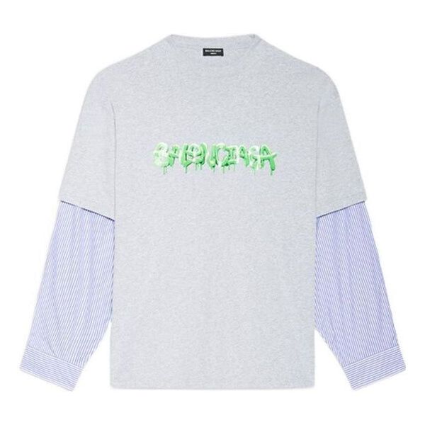 

Футболка slime logo layered t-shirt 'grey' Balenciaga, серый