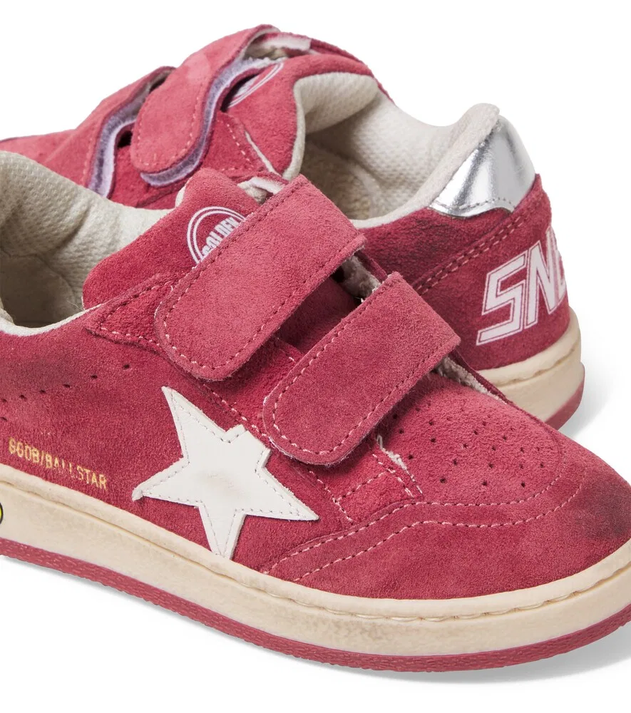 Замшевые кроссовки Ball Star Golden Goose Kids, красный — фото 4