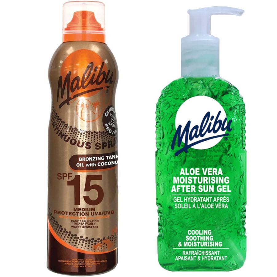 

Кокосовое масло Malibu Oil SPF15 175 мл + Гель после загара с алоэ 200 мл