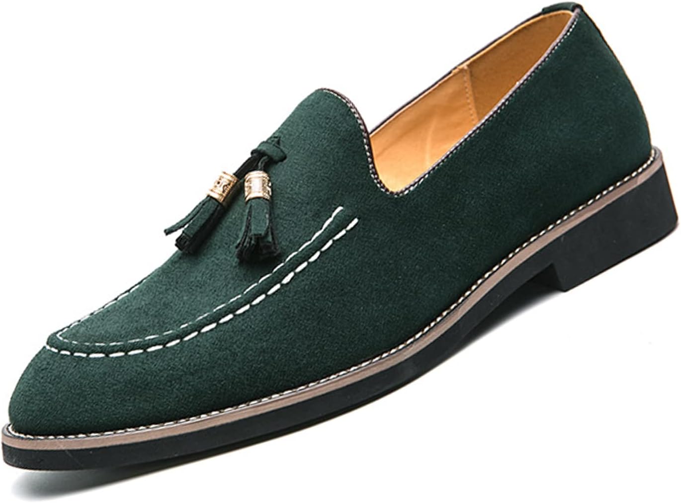 

Мужские замшевые лоферы KCTRFSJ с кисточками, ручной работы, мокасины с удобной посадкой, обувь, удобная нескользящая деловая обувь, зеленый