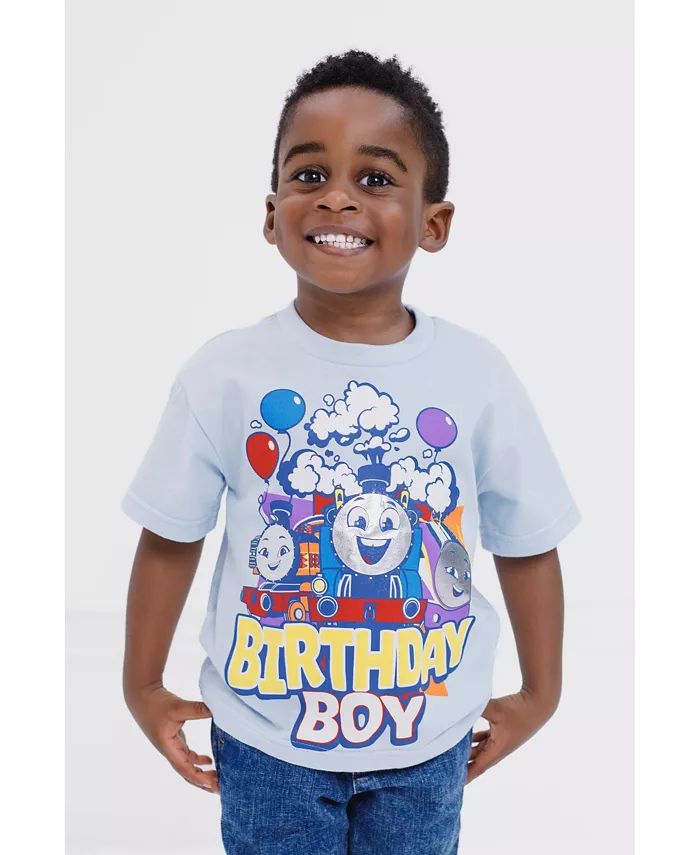 Футболка для мальчиков с металлизированным принтом "Birthday" Thomas & Friends, синий — фото 3