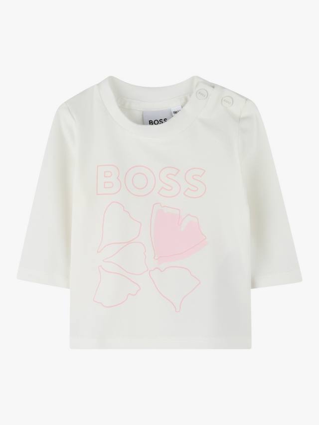 

Топ с длинным рукавом с логотипом boss baby HUGO BOSS, белый