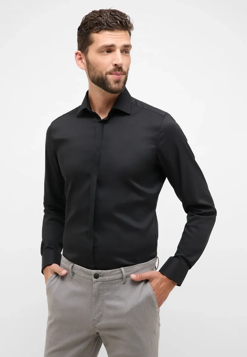 

Рубашка Eterna с длинными рукавами "SLIM FIT", черный